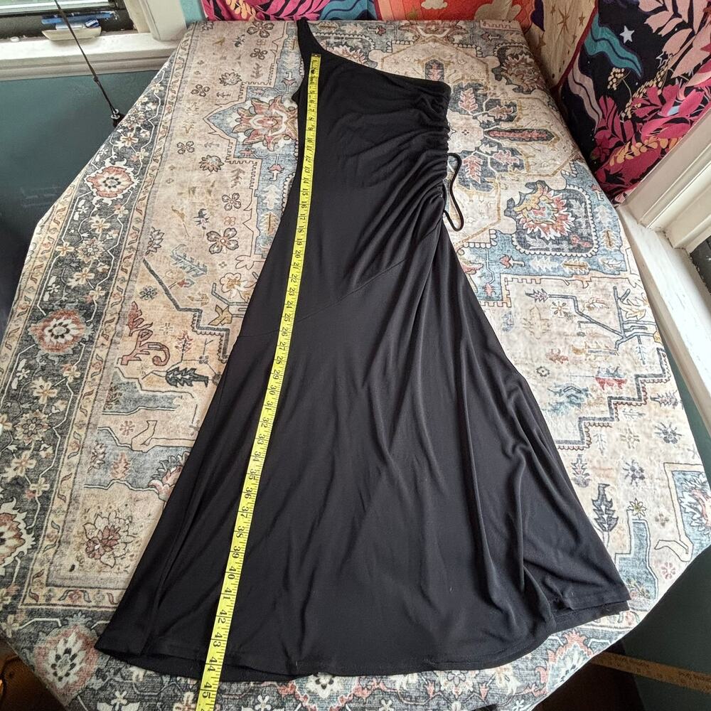 Vintage City Triangles 90s WhimsyGoth Full Length Women's Black Scrunch Dress - Picture 6 of 11